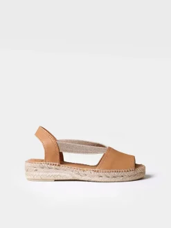ETNA - Flat leather sandal with elastics