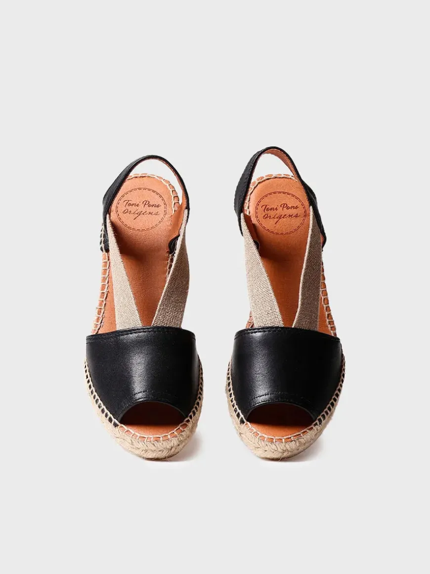ETNA - Flat leather sandal with elastics