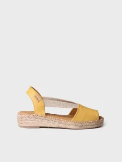 ETNA - Flat leather sandal with elastics