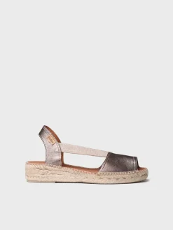 ETNA - Flat leather sandal with elastics