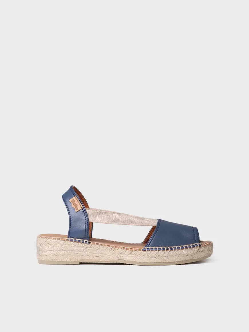 ETNA - Flat leather sandal with elastics