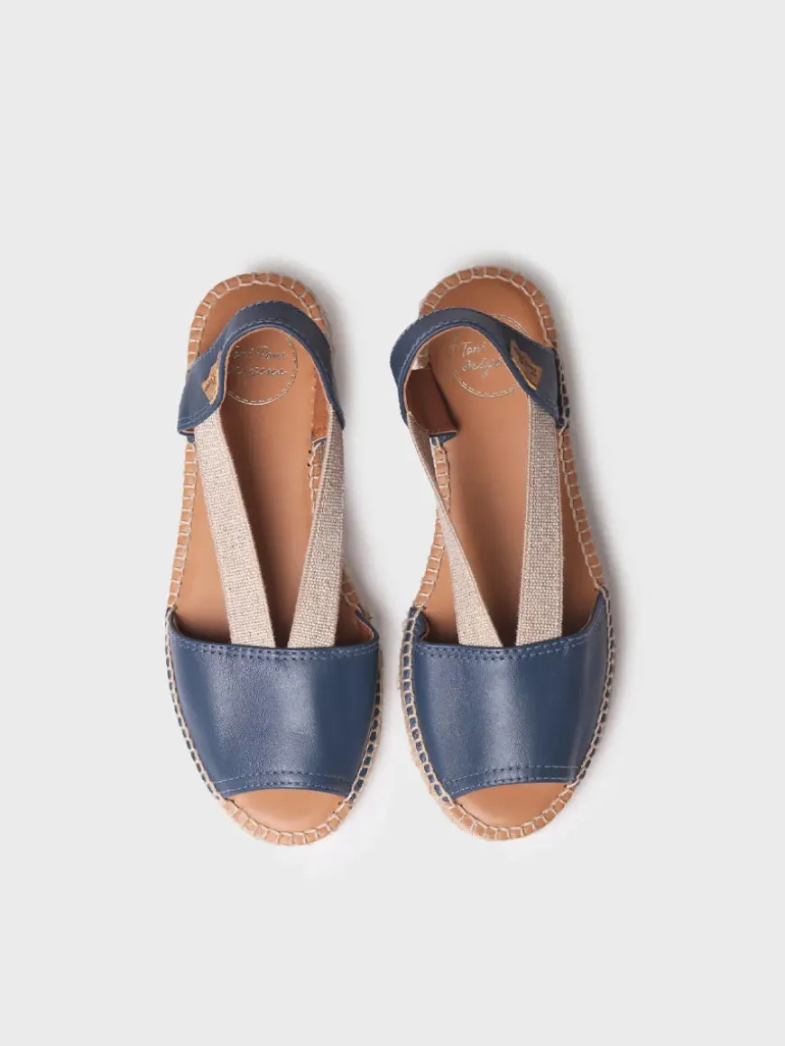ETNA - Flat leather sandal with elastics