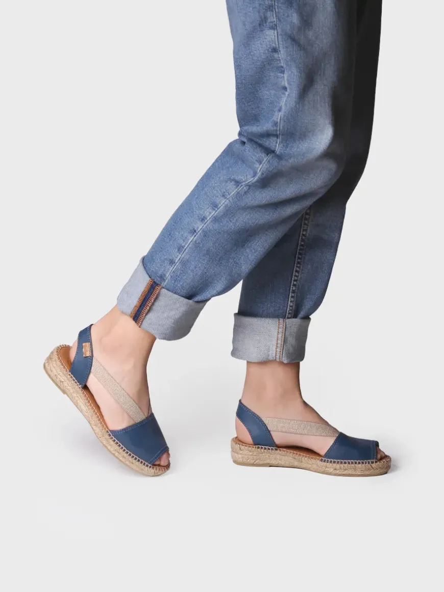 ETNA - Flat leather sandal with elastics