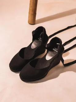 FLORINA - Valencian espadrille for women with wedge and ribbons