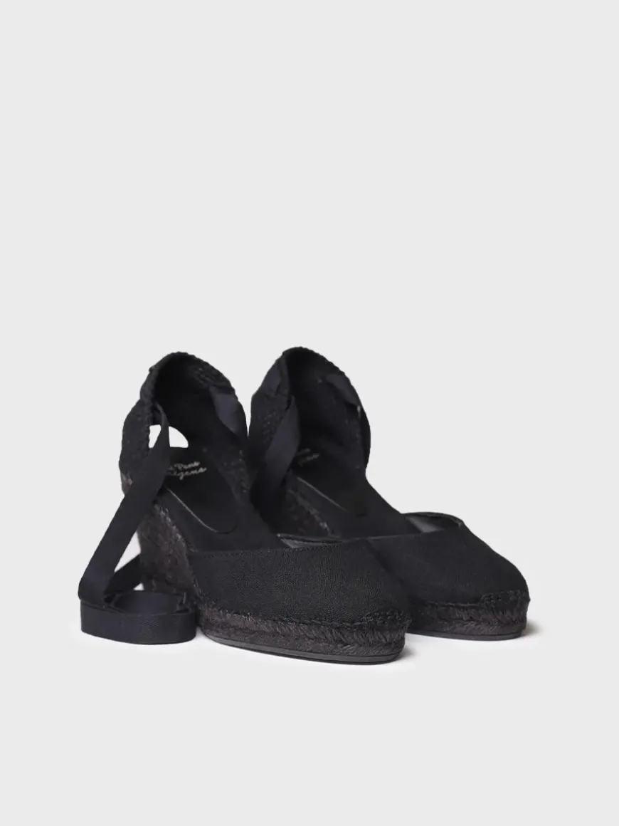 FLORINA - Valencian espadrille for women with wedge and ribbons