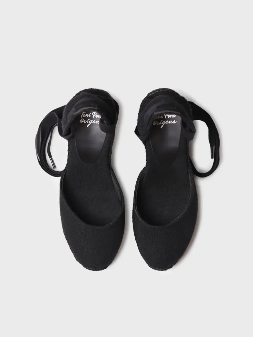 FLORINA - Valencian espadrille for women with wedge and ribbons