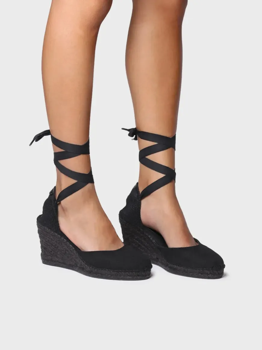 FLORINA - Valencian espadrille for women with wedge and ribbons