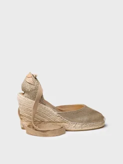 FLORINA - Valencian espadrille for women with wedge and ribbons