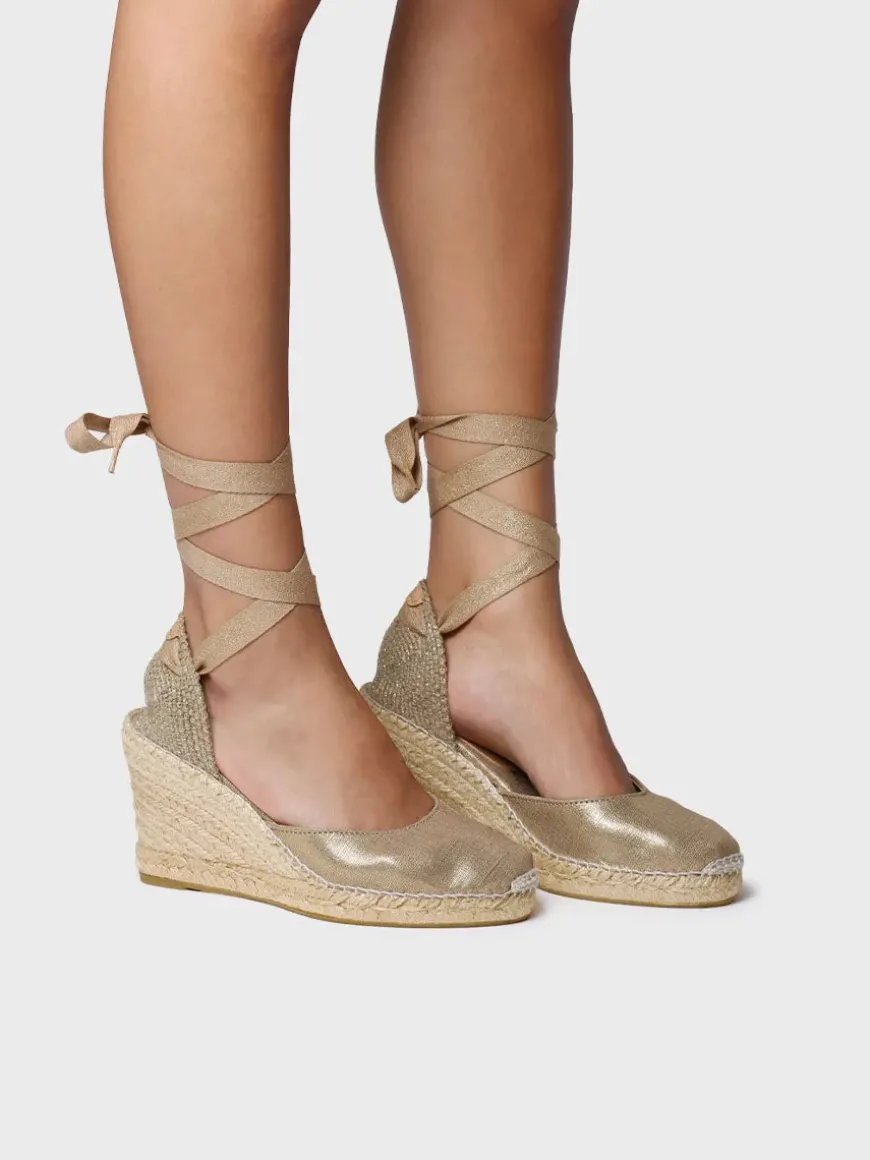 FLORINA - Valencian espadrille for women with wedge and ribbons