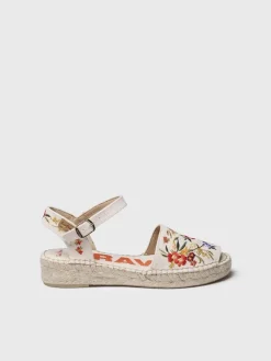 GARBET - Women's flat sandal with multicoloured embroidery
