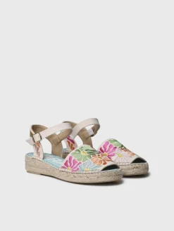 GARBET - Women's flat sandal with multicoloured embroidery