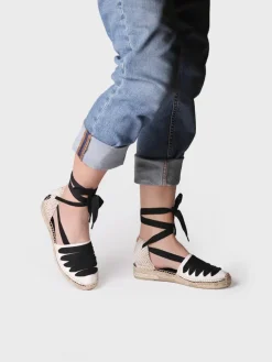 GAVET-CU - Women's vegan espadrille with five ribbons