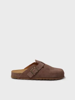 GEMINA-QT - Women's clog in suede with buckle - GEMINA-QT