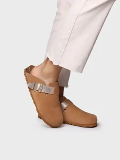 GILA-QT - Women's clog in suede with buckle