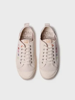 GILDA-EA - Low-top women's trainer in recycled cotton and embroidery