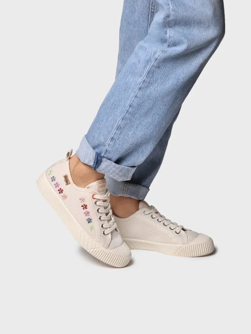 GILDA-EA - Low-top women's trainer in recycled cotton and embroidery