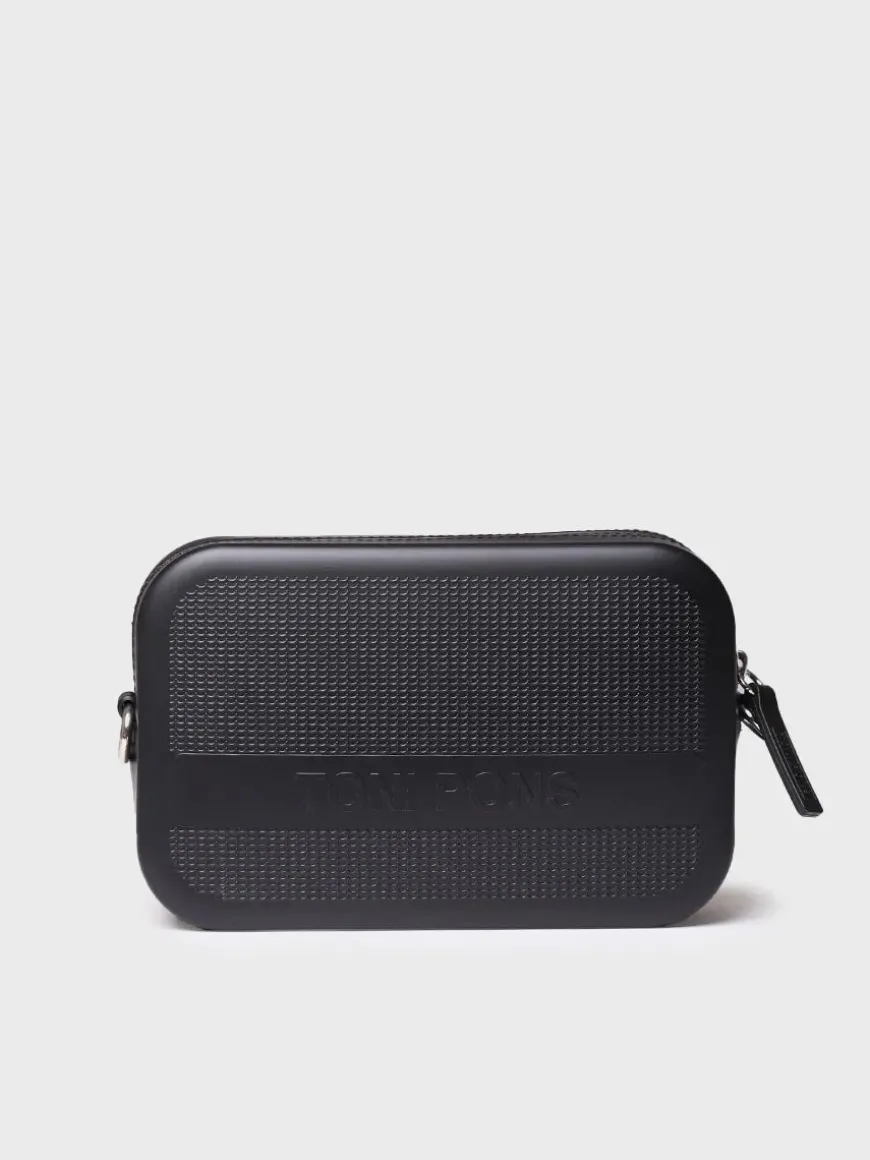 GINGER - Black rubber shoulder bag