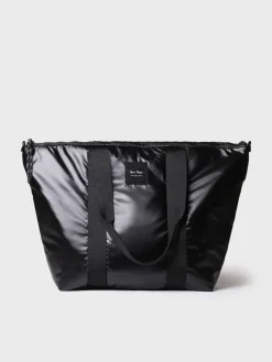 GINNY - Women's bag in padded shinny black material