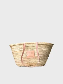 GOMERA - Wicker basket for women with leather handles
