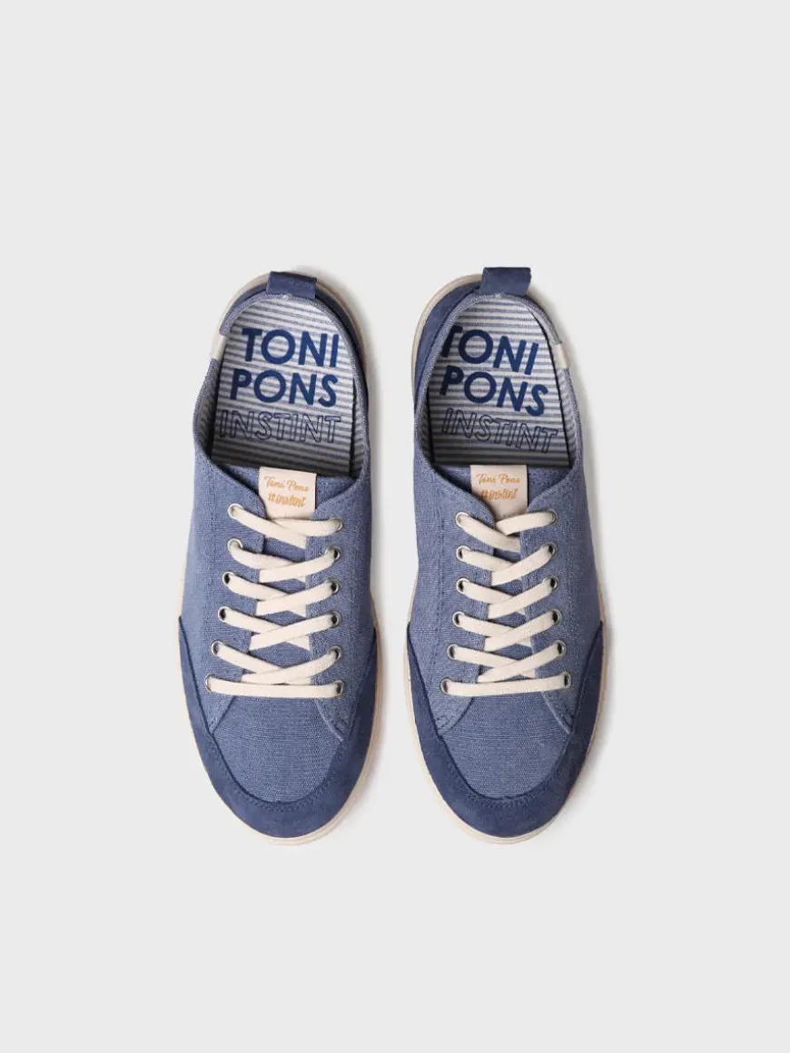 IRON - Men's cotton athletic shoe with laces