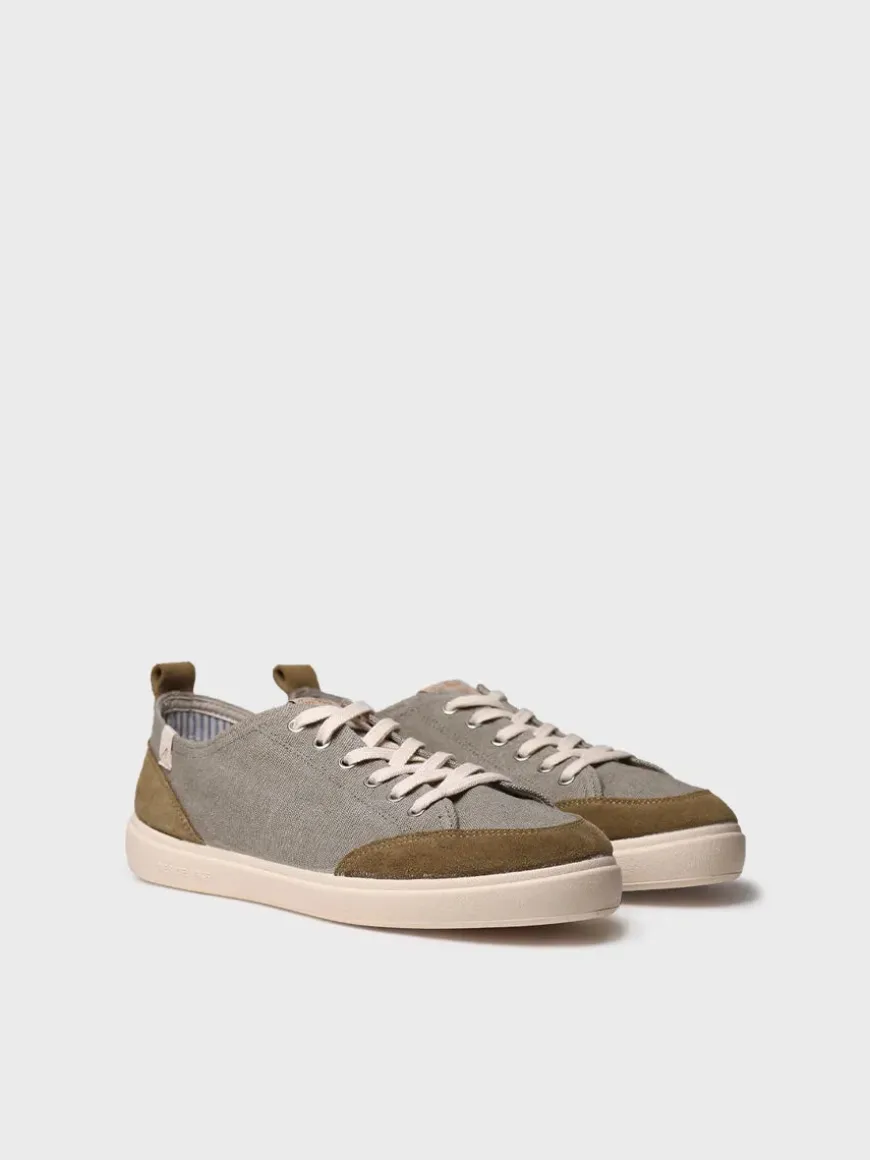 IRON - Men's cotton athletic shoe with laces