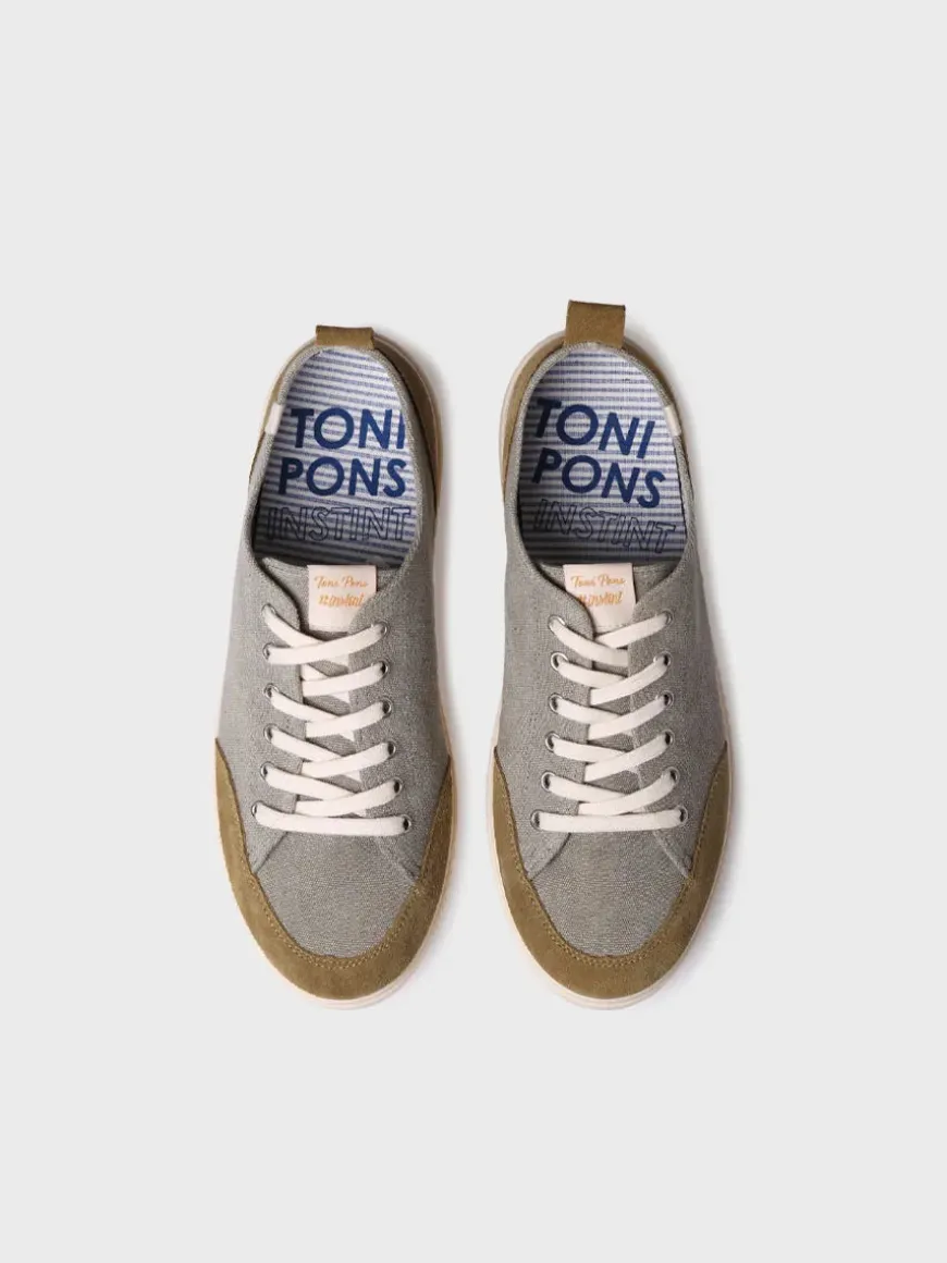 IRON - Men's cotton athletic shoe with laces