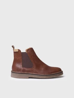 ISA-CC - Women's snake-effect leather boot in leather