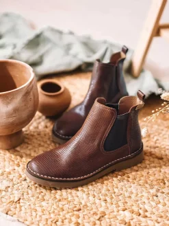 ISA-CC - Women's snake-effect leather boot in leather