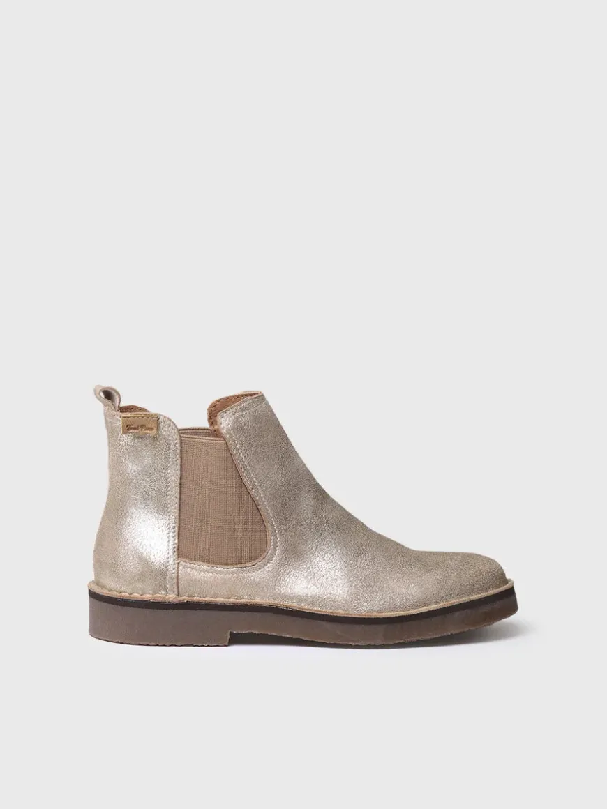 ISA-PL - Silver leather boot for women