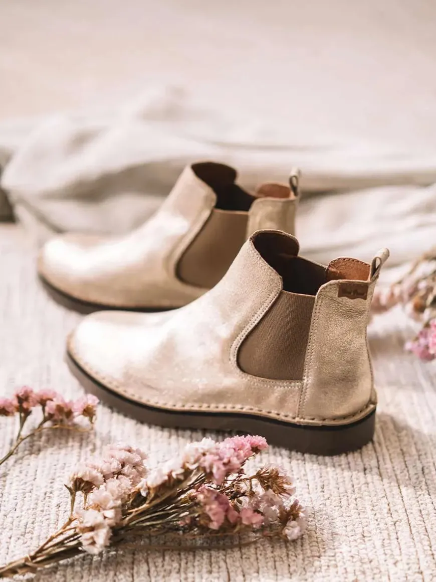ISA-PL - Silver leather boot for women