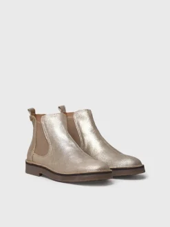 ISA-PL - Silver leather boot for women