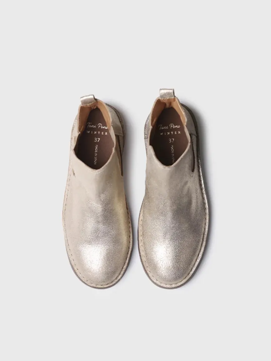 ISA-PL - Silver leather boot for women