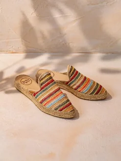 JUNE-MA - Women's espadrille-type slipper in multicoloured raffia