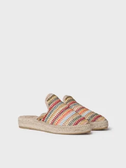 JUNE-MA - Women's espadrille-type slipper in multicoloured raffia