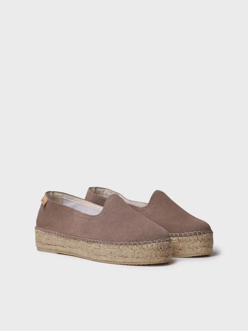 KEIRA - Closed espadrille for women in suede with jute sole