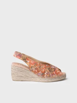 LAILA-LL - Women's multicolour leather peep toe espadrille