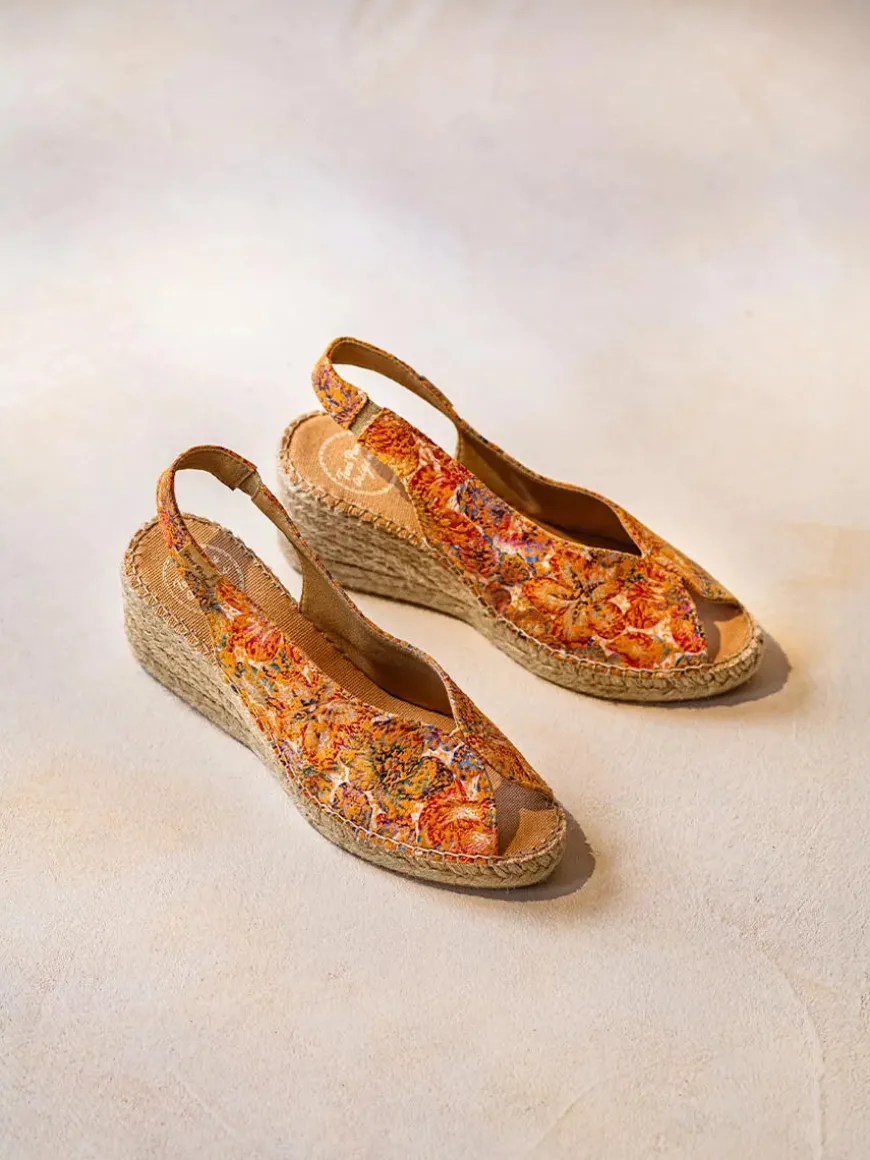 LAILA-LL - Women's multicolour leather peep toe espadrille