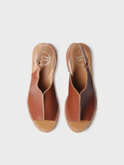 LUGANO-P - Women's leather espadrille with wedge and velcro closure