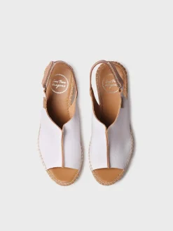 LUGANO-P - Women's leather espadrille with wedge and velcro closure