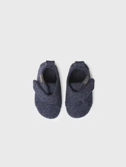 LUMI-FR - Slippers for children and babies in recycled navy blue felt