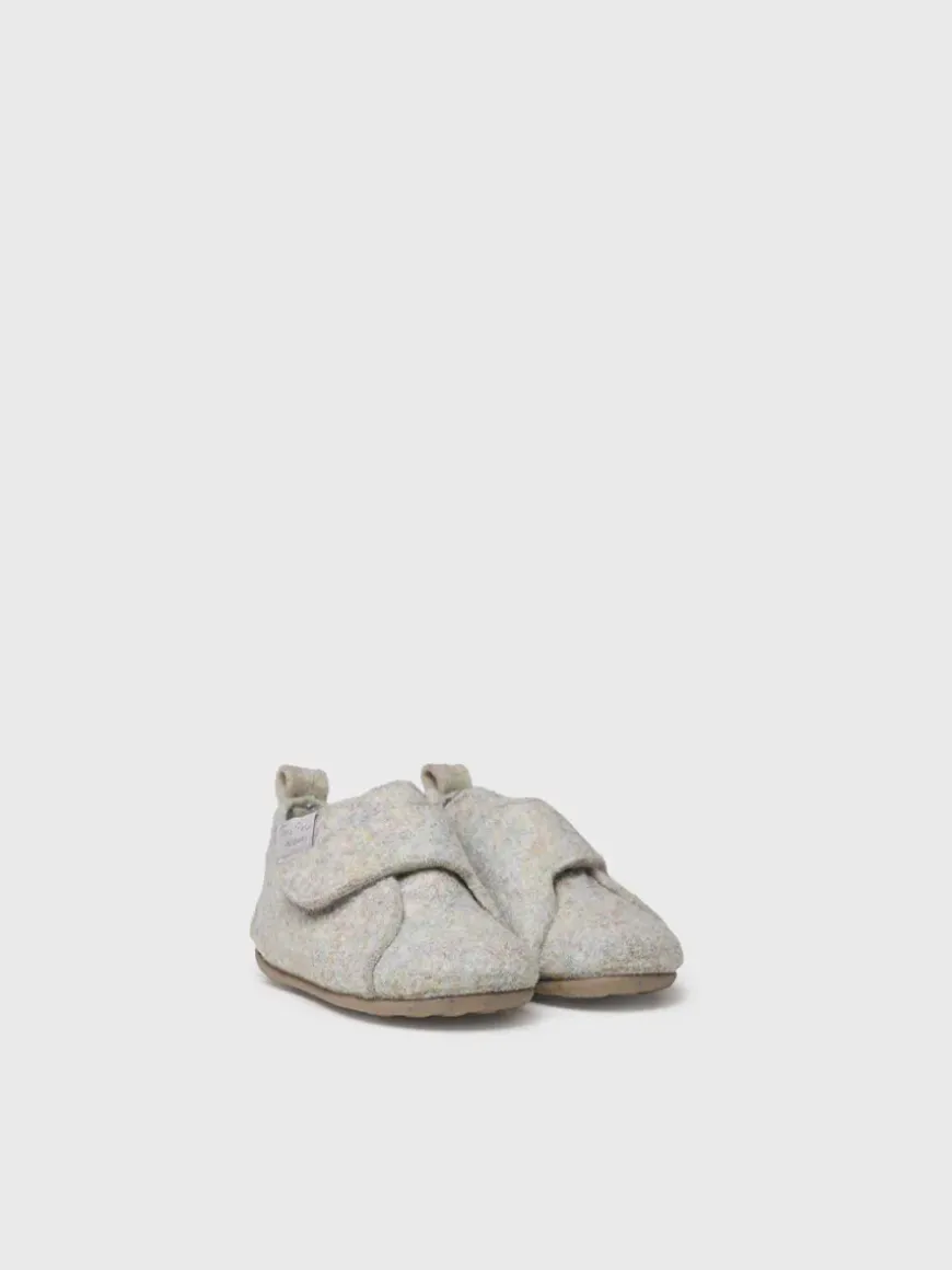 LUMI-FR - Slippers for children and babies in recycled navy blue felt
