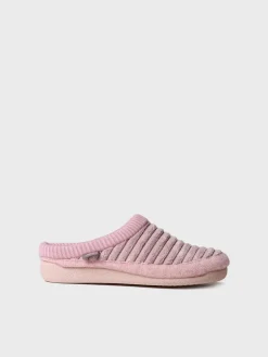 MALU-OD - Women's clog-style slipper in felt and synthetic fur