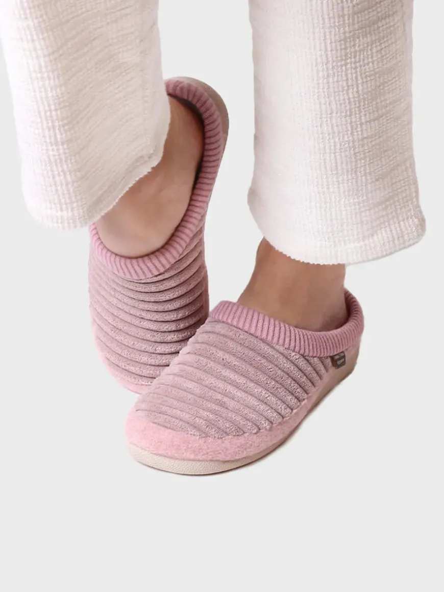 MALU-OD - Women's clog-style slipper in felt and synthetic fur