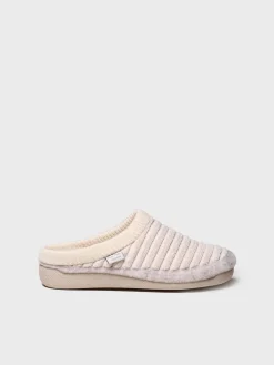 MALU-OD - Women's clog-style slipper in felt and synthetic fur