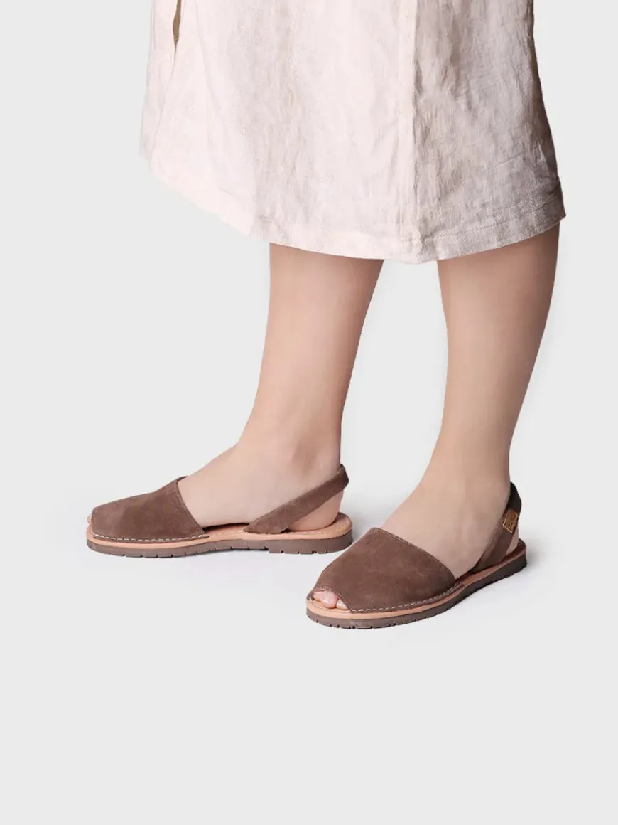 MAO-QT - Women's classic menorquine sandals in split leather