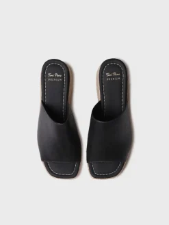 MARLENE - Women's backless espadrille in suede with wedge
