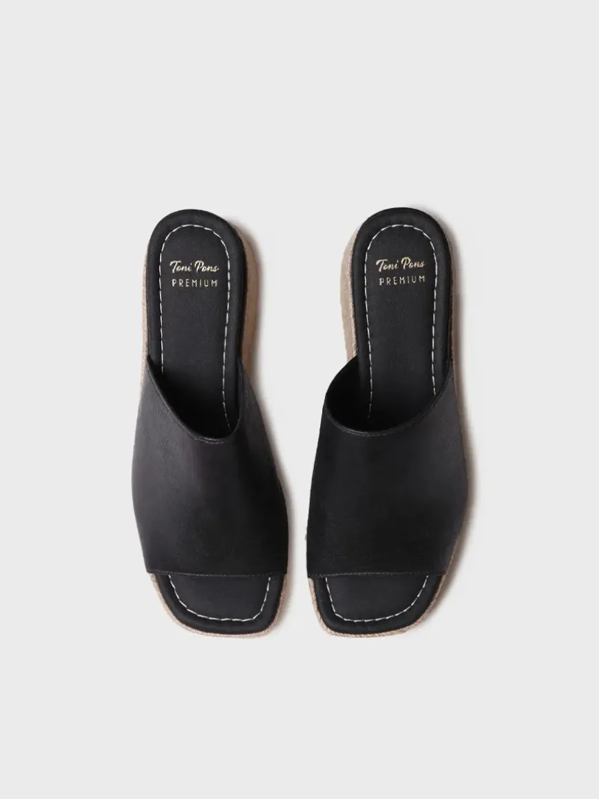 MARLENE - Women's backless espadrille in suede with wedge