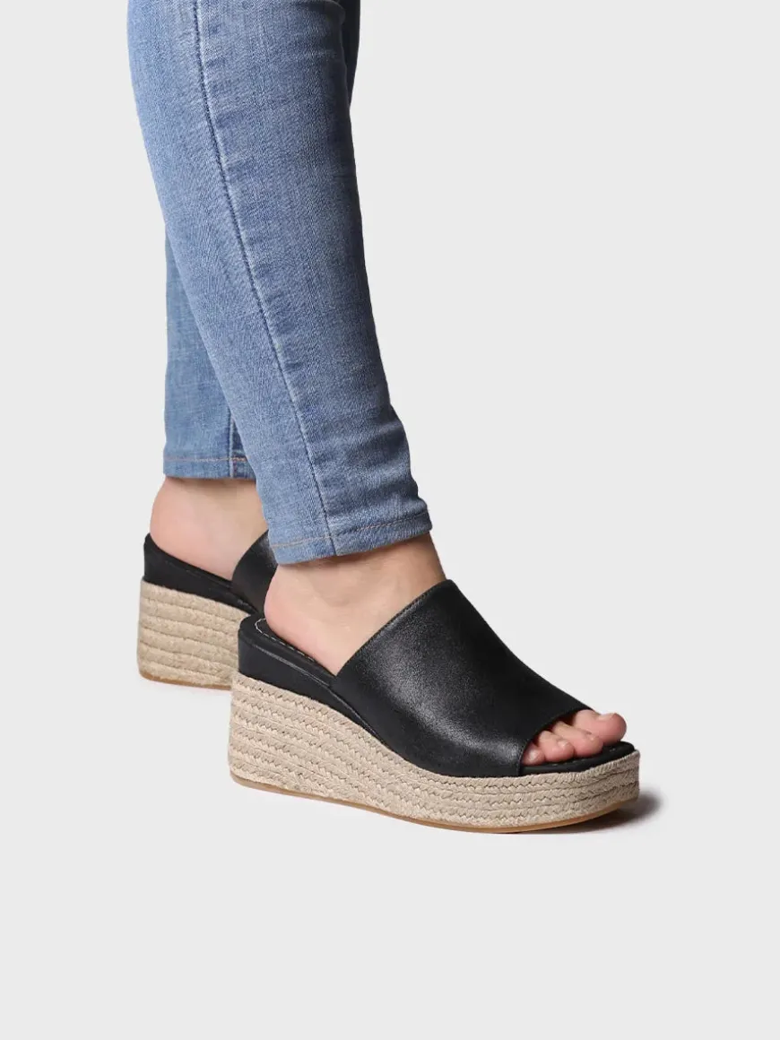 MARLENE - Women's backless espadrille in suede with wedge