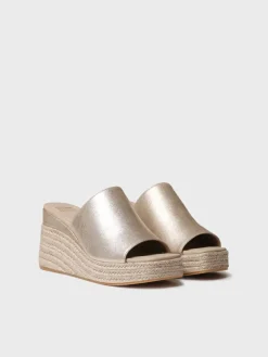 MARLENE - Women's backless espadrille in suede with wedge