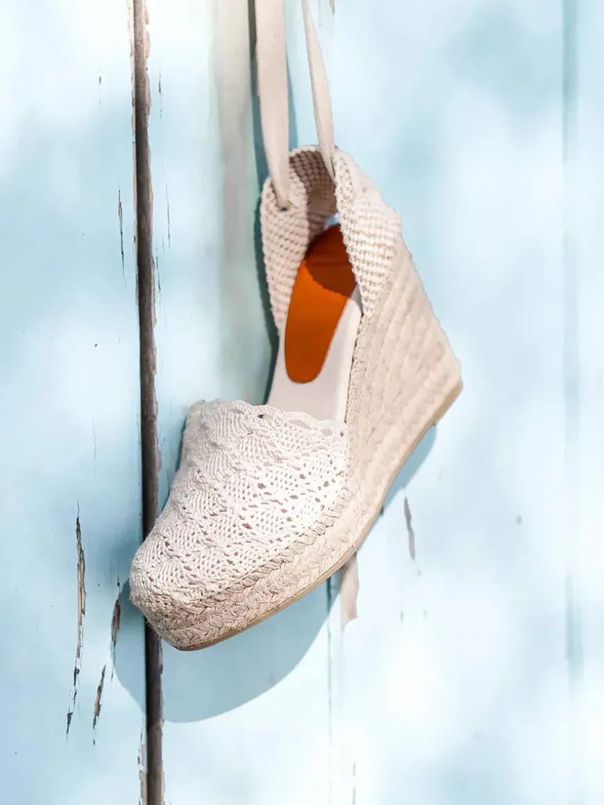 MARTINA - High wedge espadrilles with ribbons